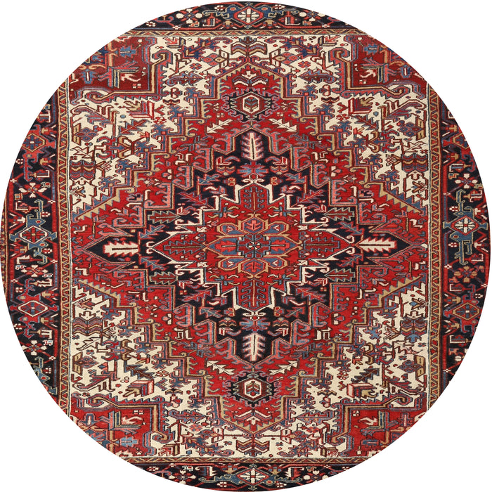 Square Machine Washable Traditional Saffron Red Rug, wshtr2293