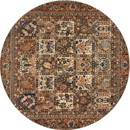 Square Machine Washable Traditional Bakers Brown Rug, wshtr2294