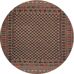 Round Traditional Red Southwestern Rug, tr2296