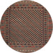 Round Traditional Red Southwestern Rug, tr2296