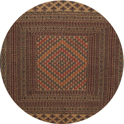 Square Machine Washable Traditional Night Red Rug, wshtr2297