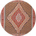 Round Traditional Brown Southwestern Rug, tr229