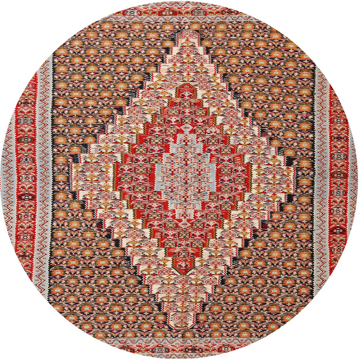 Square Machine Washable Traditional Brown Rug, wshtr229