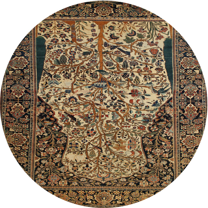 Round Traditional Bakers Brown Persian Rug, tr22