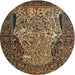 Round Traditional Bakers Brown Persian Rug, tr22