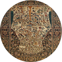 Square Machine Washable Traditional Bakers Brown Rug, wshtr22