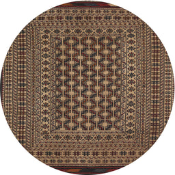 Square Machine Washable Traditional Bakers Brown Rug, wshtr2300