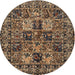 Round Traditional Red Persian Rug, tr2301
