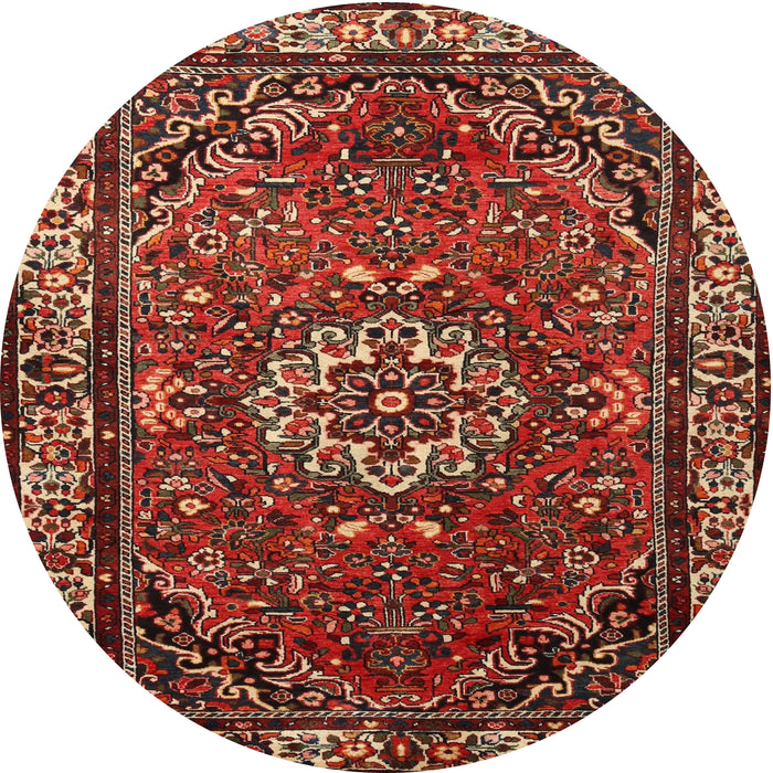 Round Traditional Cranberry Red Persian Rug, tr2308