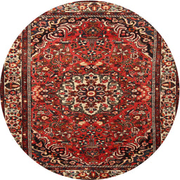 Square Machine Washable Traditional Cranberry Red Rug, wshtr2308