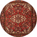 Square Machine Washable Traditional Red Rug, wshtr2309