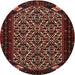 Round Traditional Brown Persian Rug, tr2310