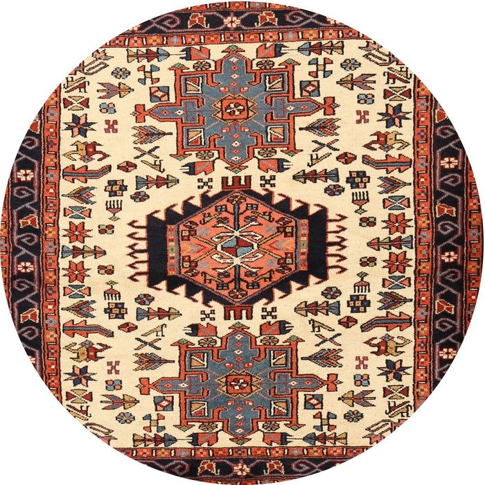 Square Machine Washable Traditional Saffron Red Rug, wshtr2312