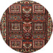 Square Machine Washable Traditional Brown Rug, wshtr2315