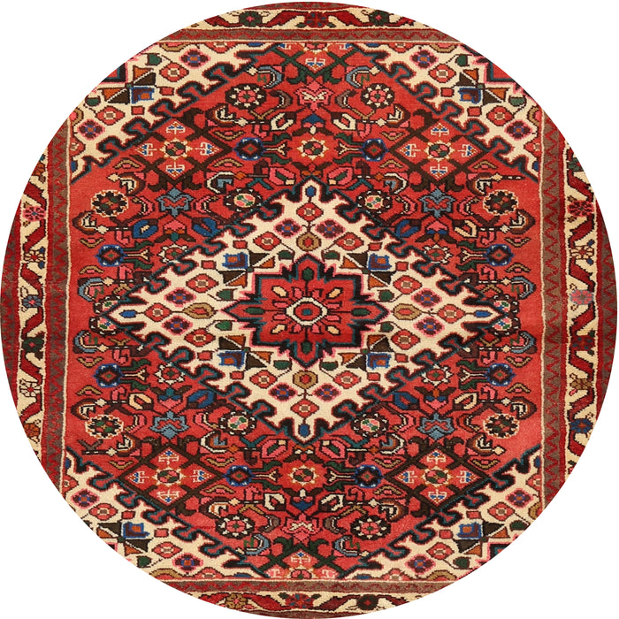 Round Traditional Red Persian Rug, tr2317