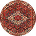 Square Machine Washable Traditional Tomato Red Rug, wshtr2317