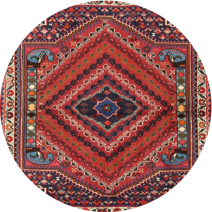 Square Machine Washable Traditional Dark Almond Brown Rug, wshtr2319