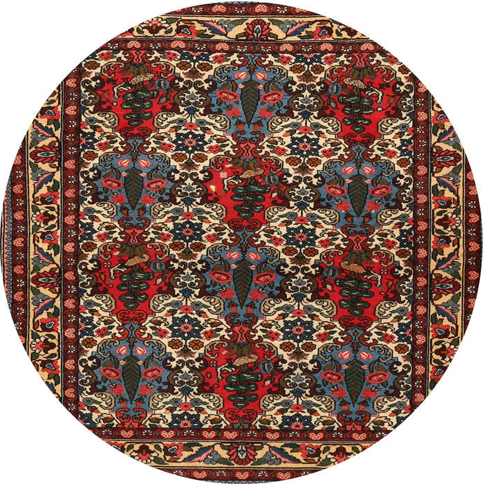 Round Traditional Dark Almond Brown Persian Rug, tr2320
