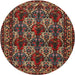 Round Traditional Dark Almond Brown Persian Rug, tr2320