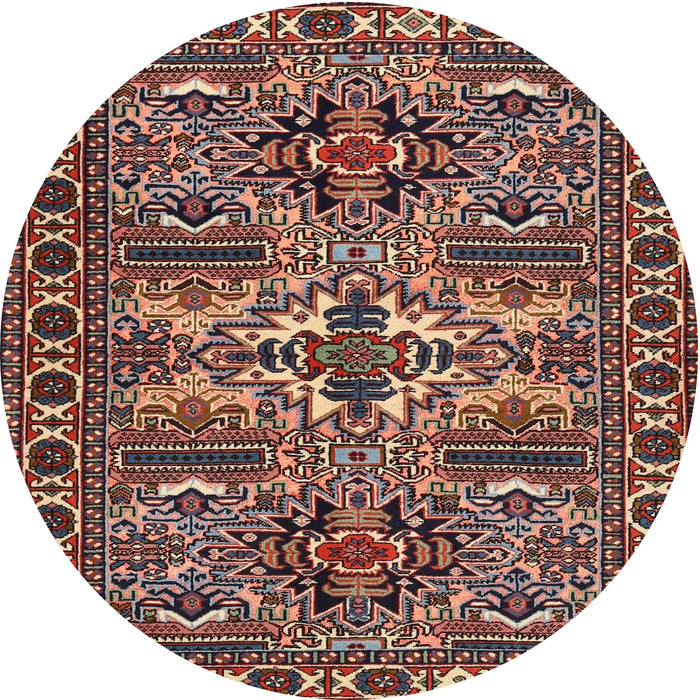 Round Traditional Camel Brown Persian Rug, tr2321