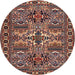 Square Machine Washable Traditional Camel Brown Rug, wshtr2321