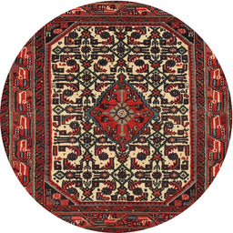 Square Machine Washable Traditional Dark Gold Brown Rug, wshtr2324