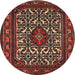 Square Machine Washable Traditional Dark Gold Brown Rug, wshtr2324