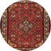 Round Traditional Brown Persian Rug, tr2325