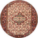 Square Machine Washable Traditional Tomato Red Rug, wshtr2326