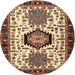 Round Traditional Red Persian Rug, tr2329