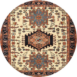 Square Machine Washable Traditional Vermilion Red Rug, wshtr2329