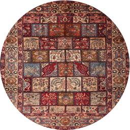 Square Machine Washable Traditional Saffron Red Rug, wshtr232