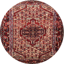Round Traditional Orange Salmon Pink Persian Rug, tr2330