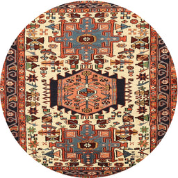 Square Machine Washable Traditional Saffron Red Rug, wshtr2331