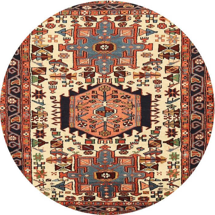 Square Machine Washable Traditional Saffron Red Rug, wshtr2331