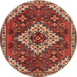 Square Machine Washable Traditional Tomato Red Rug, wshtr2332