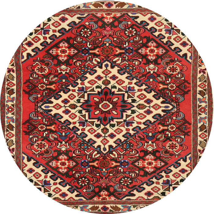 Round Traditional Red Persian Rug, tr2332