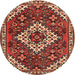 Round Traditional Red Persian Rug, tr2332