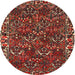 Square Machine Washable Traditional Tomato Red Rug, wshtr2333