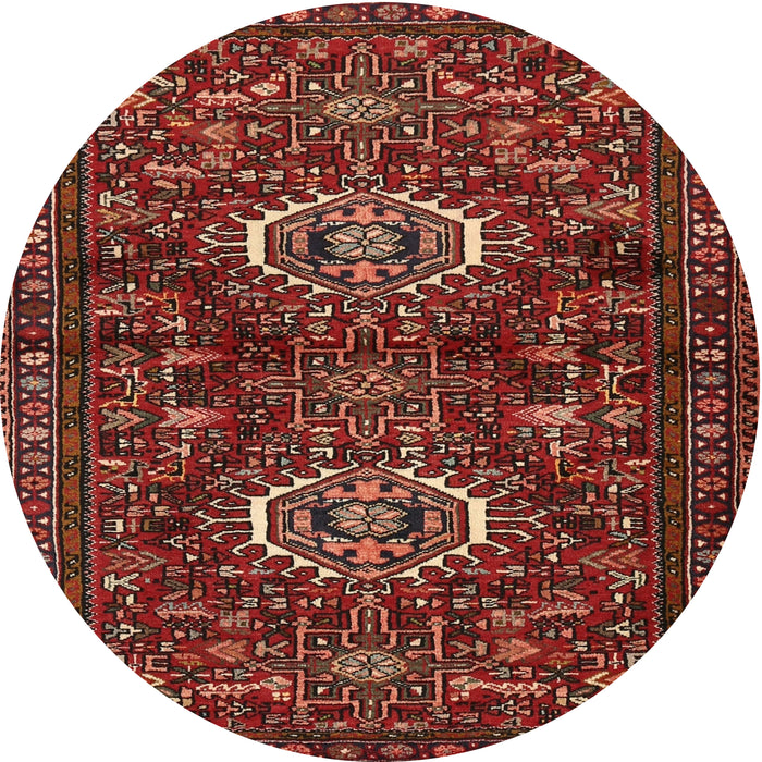 Round Traditional Cranberry Red Persian Rug, tr2334