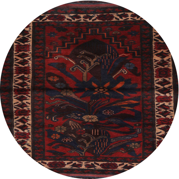 Round Traditional Bakers Brown Persian Rug, tr2335