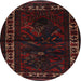 Round Traditional Bakers Brown Persian Rug, tr2335