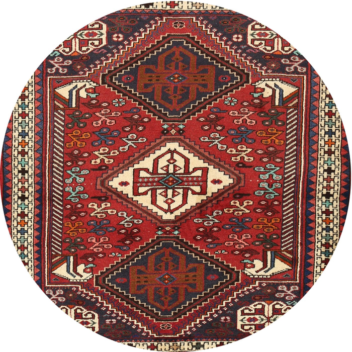 Round Traditional Dark Almond Brown Persian Rug, tr2336