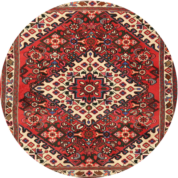 Round Traditional Orange Salmon Pink Persian Rug, tr2337