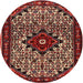 Square Machine Washable Traditional Dark Almond Brown Rug, wshtr2338