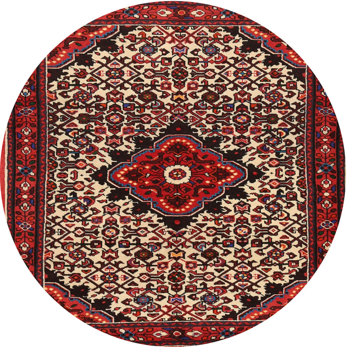 Round Traditional Dark Almond Brown Persian Rug, tr2338