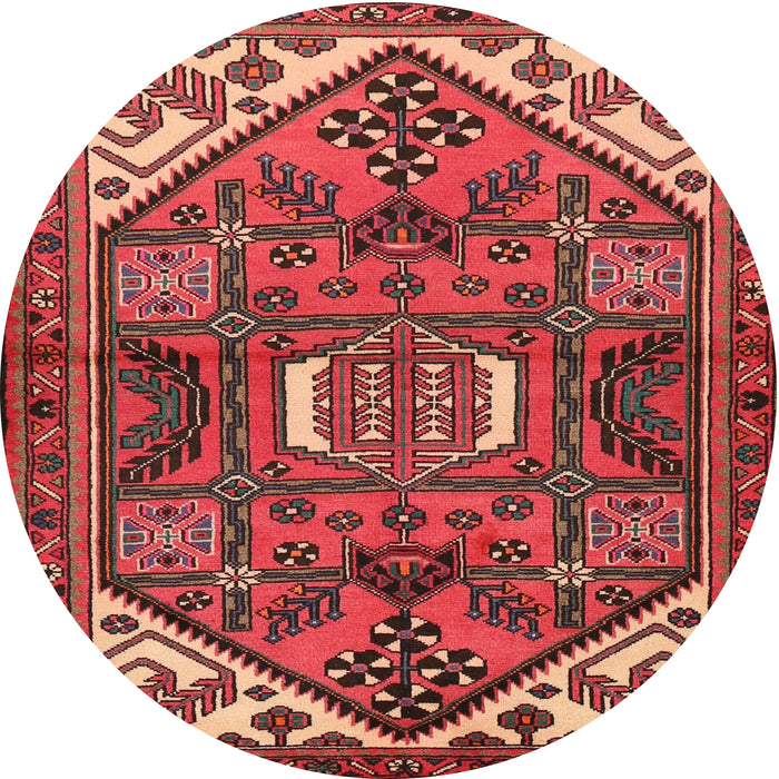 Round Traditional Rust Pink Persian Rug, tr2339