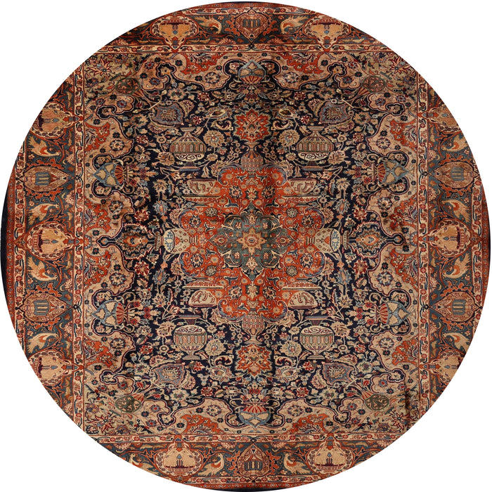 Square Machine Washable Traditional Vermilion Red Rug, wshtr233