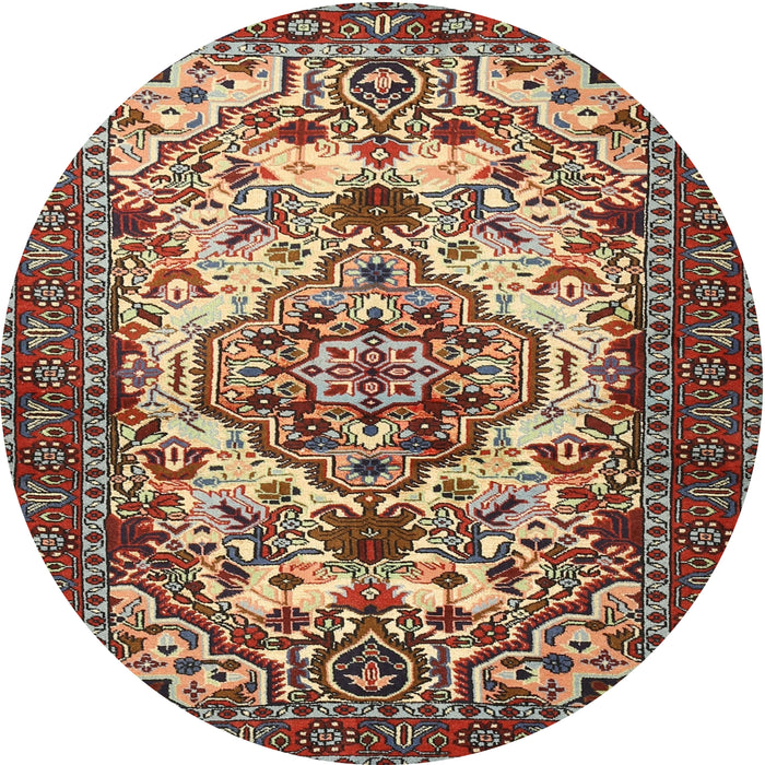 Square Machine Washable Traditional Light French Beige Brown Rug, wshtr2341