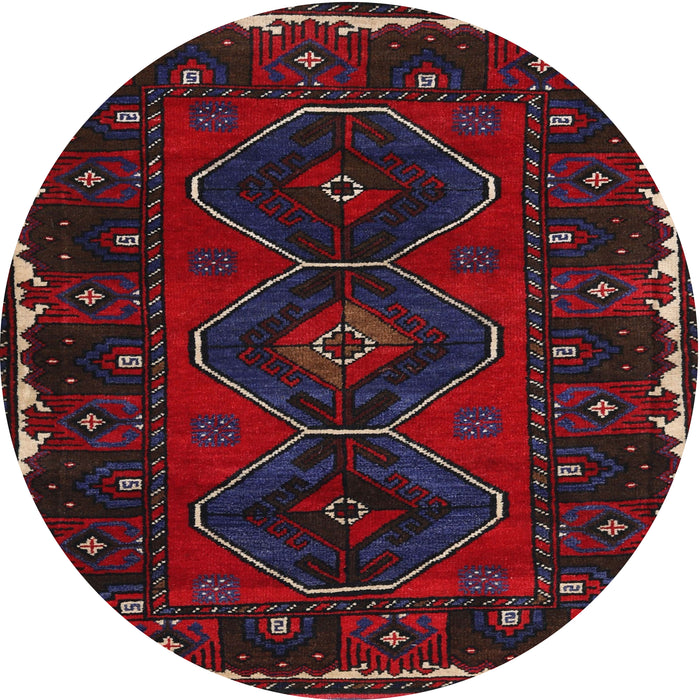 Round Traditional Black Persian Rug, tr2345